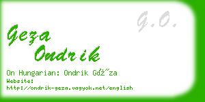 geza ondrik business card